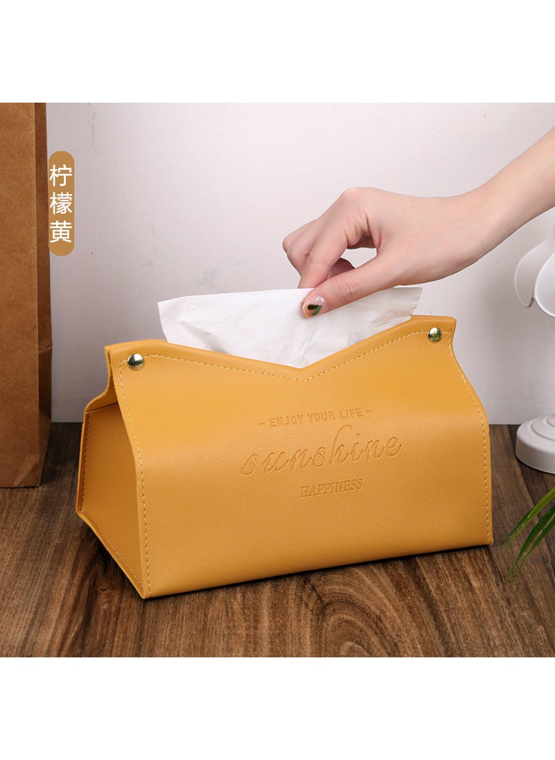 Generic European Style Leather Tissue Box Yellow 