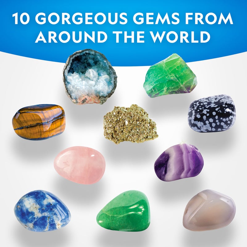 Blue Marble NATIONAL GEOGRAPHIC Gemstone Dig Kit – Dig Up 10 Real Gemstones and Crystals, Science Kit for Kids, Gem Digging Kit, Gift for Girls and Boys, Mining Kit, Rock Collection - Image 3