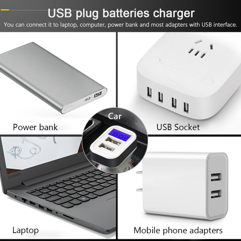Yonii 3.7V Battery Charger USB 4 Slots Independent Retractable Design - Compatible with 21700 26650 18650 16340 AA AAA C SC A F6 for Wide Range Lithium Ni-MH Batteries - Image 3