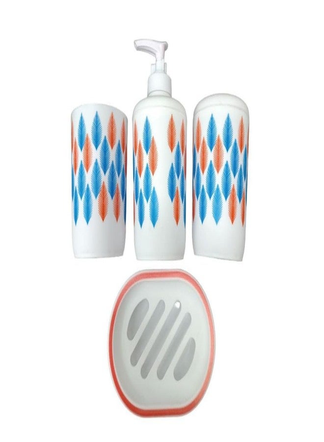 Cheet enterprise Bathroom Accessory Set, Bathroom Decor Accessories with Toothbrush Holder, Soap Dish, Bathroom Vanity Countertop Accessory Set Soap Dispenser, (Set of 4 Pcs) (Multi Pattern - Image 3