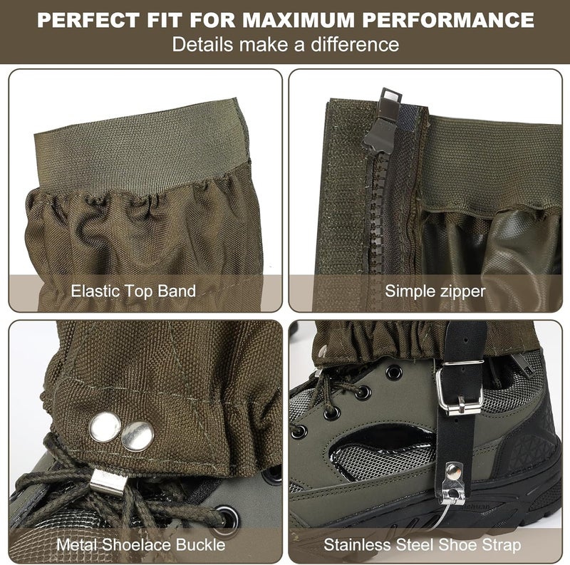 Uponauot Snake Gaiters for Men Women Adjustable Waterproof Gators for Hiking Boots Lightweight Hunting Snake Guards for Lower Legs Snake Bite Proof Leggings Chaps - Image 4