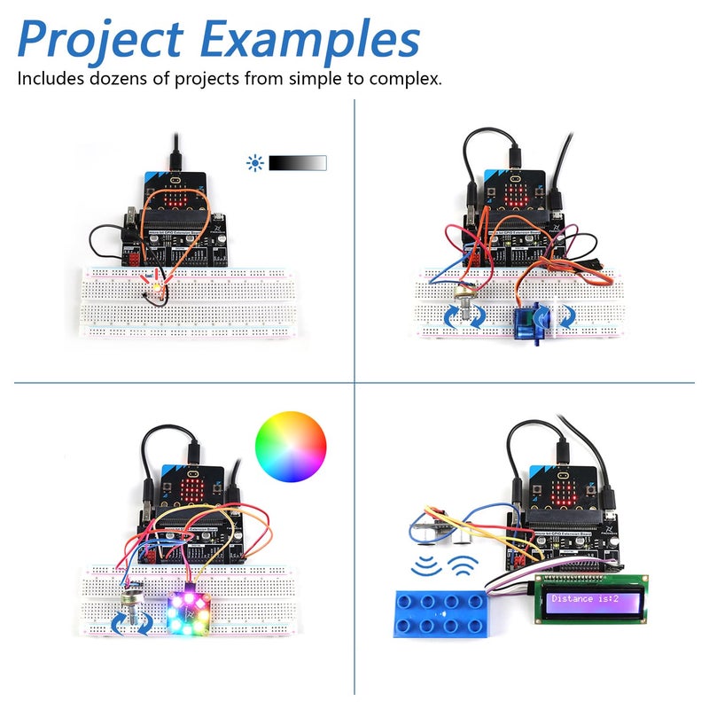 Freenove Ultimate Starter Kit for BBC micro:bit (V2 Included), 316-Page Detailed Tutorial, 225 Items, 44 Projects, Blocks and Python Code - Image 4