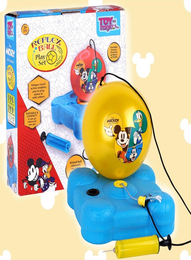 ToyMagic Mickey Mouse Reflex Soccer Football Training Kit Game for Kids | Outdoor Activities, Garden Games, Practice, Swing Ball, Suitable for Boys and Girls Age 6+ - Image 1