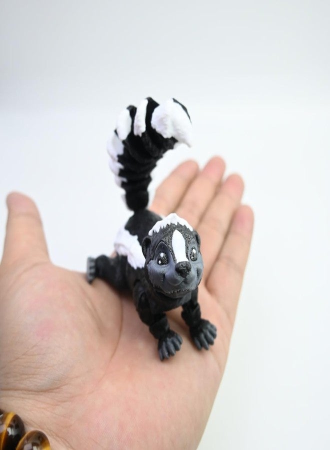 VUNDO 3D Printed Skunk, 3D Printed Animals, Full Articulated Flexible Fidget Toys for Desk Décor - Grey - Small - 6Inch - Image 4