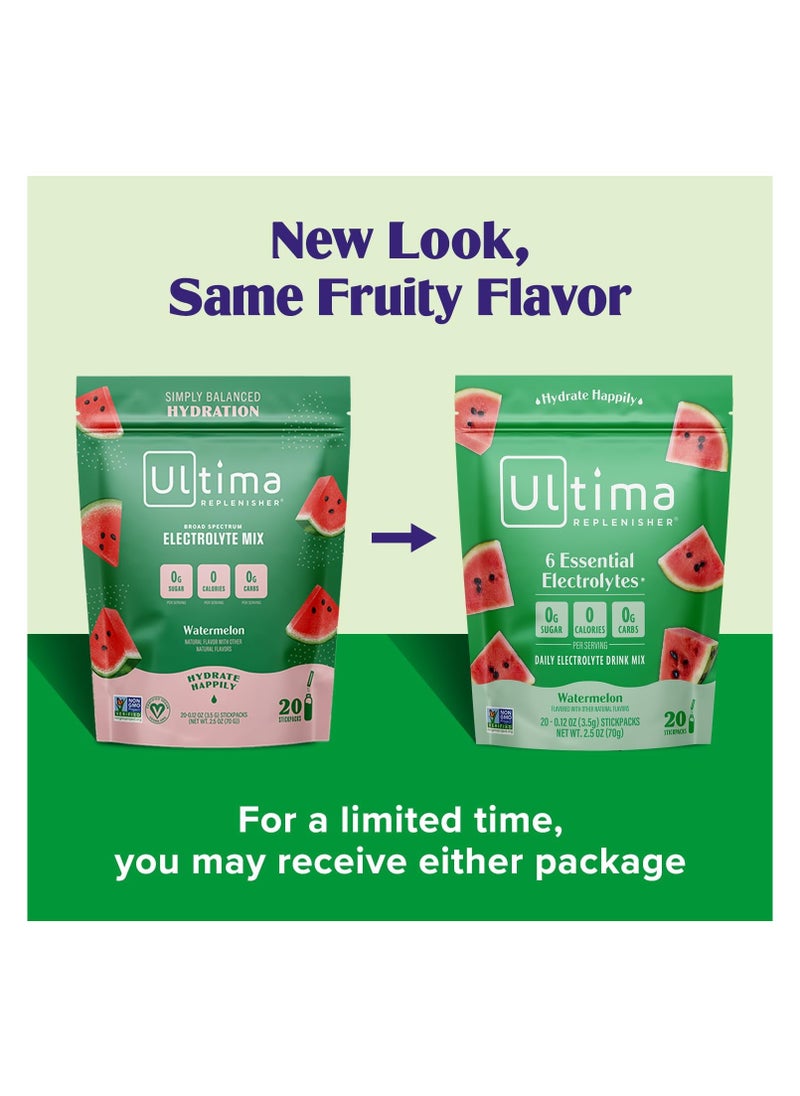 Ultima Replenisher Replenisher 6 Essential Electrolytes* Watermelon 20 Stickpacks each 0.12 oz Packaging May Vary  - Image 3