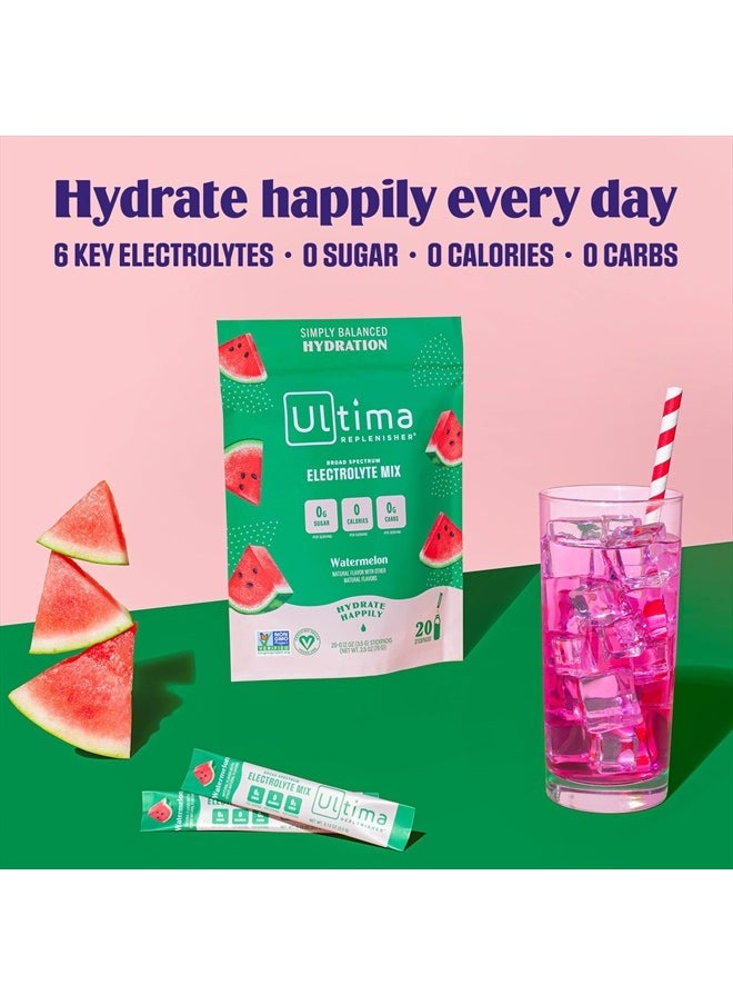 Ultima Replenisher Replenisher 6 Essential Electrolytes* Watermelon 20 Stickpacks each 0.12 oz Packaging May Vary  - Image 5