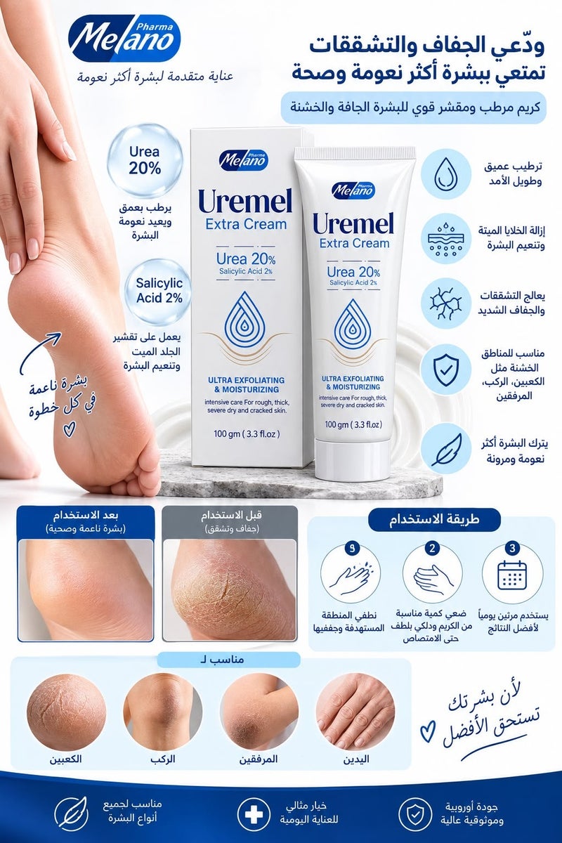 MELANO Uremel Extra Cream Urea 20% 100 ml - Image 4