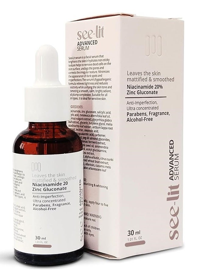 SEE-LIT - Lit Advanced Serum Niacinamide 20% Zinc Gluconate 30ml - pzsku/Z1C38C7F113A98EE834CDZ/45/_/1740909938/e554ddf1-1257-4663-9986-fed1552acb5b