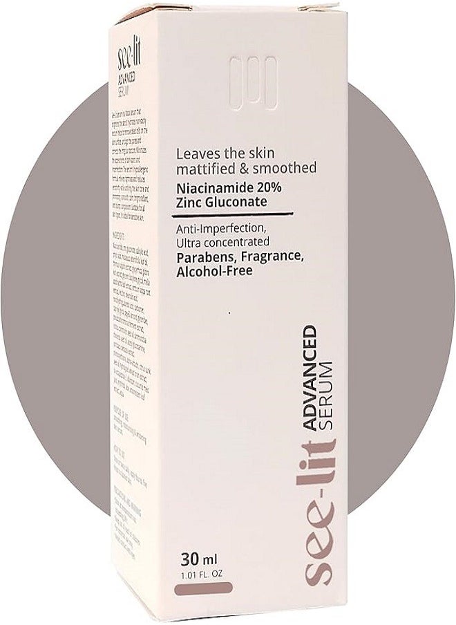 MEDINZA - SEE-LIT - Lit Advanced Serum Niacinamide 20% Zinc Gluconate 30ml - Image 1