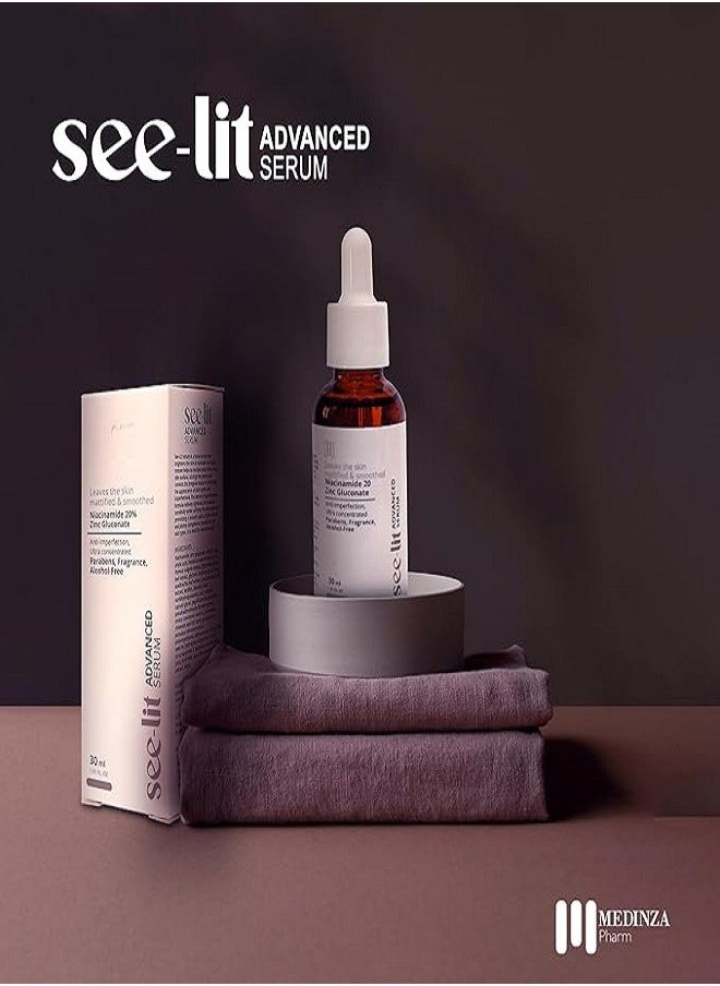 MEDINZA - SEE-LIT - Lit Advanced Serum Niacinamide 20% Zinc Gluconate 30ml - Image 1