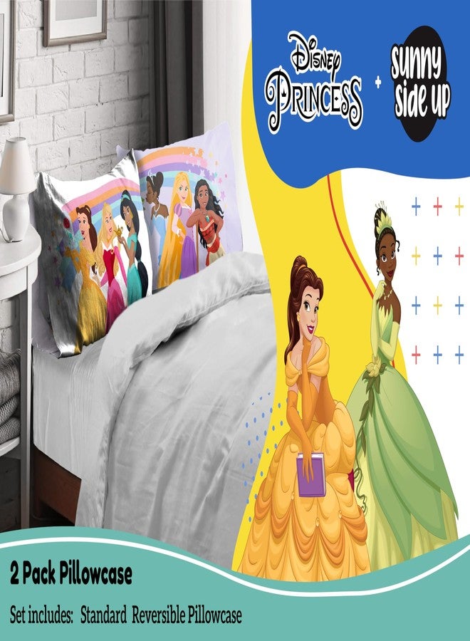Sunny Side Up Disney Princess 2 Pack Reversible Pillowcases - Double Sided Pillow Covers Features Moana, Belle & Rapunzel, Kids Super Soft Bedding - Image 2