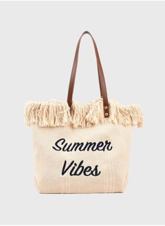 Casual Fringe Large Capacity Tote Bag Letter Embroidered Versatile Beige Shoulder Bag - pzsku/Z1C38CF465C9FD5F0F63BZ/45/_/1740571040/85fdd57b-5474-4f3e-b2cb-6d4955f14864