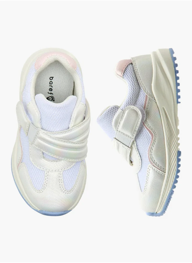 Barefeet Panelled Sneakers with Hook and Loop Closure