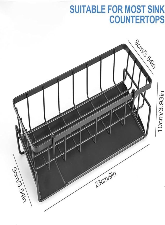 DORLANK self-draining Dishcloth Holder, Towel & Sponge Holder for sinka, Compact Dishcloth and Towel Drying Rack for Kitchen Sink, Multi-Purpose Kitchen Sink Caddy(1 pcs)(9 x 23 cm)(Black Color) - Image 2