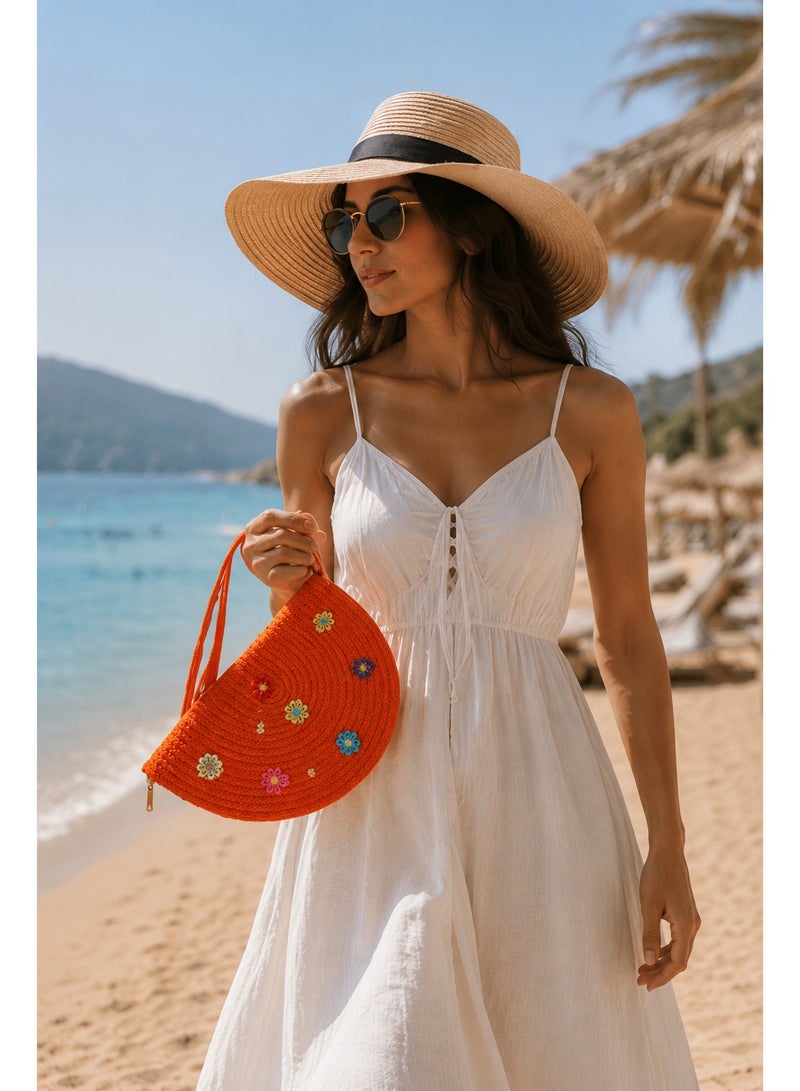 Sunny Bloom Straw Clutch Bag - Image 5