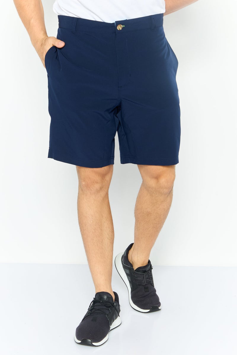 Tailorbyrd Men Plain Basic Shorts, Navy - Image 1