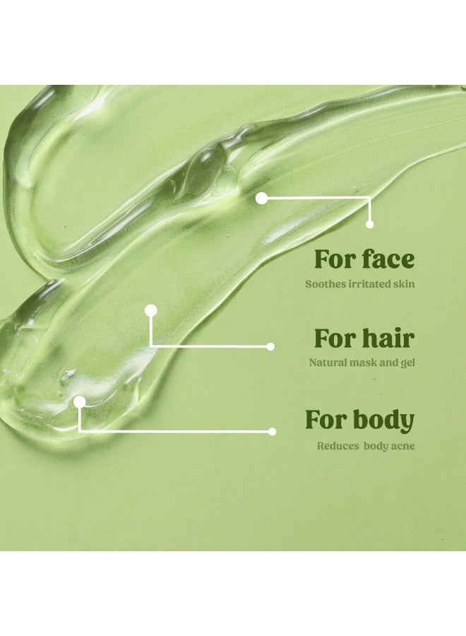 Vilvah Store Aloe Vera Gel with 99% Pure Natural Aloe Vera for Face, Styling Gel for Hair, Skin Moisturizer, Hydrates and Soothes with Vitamin E and No Paraben, 100g (Pack of 2) - Image 3