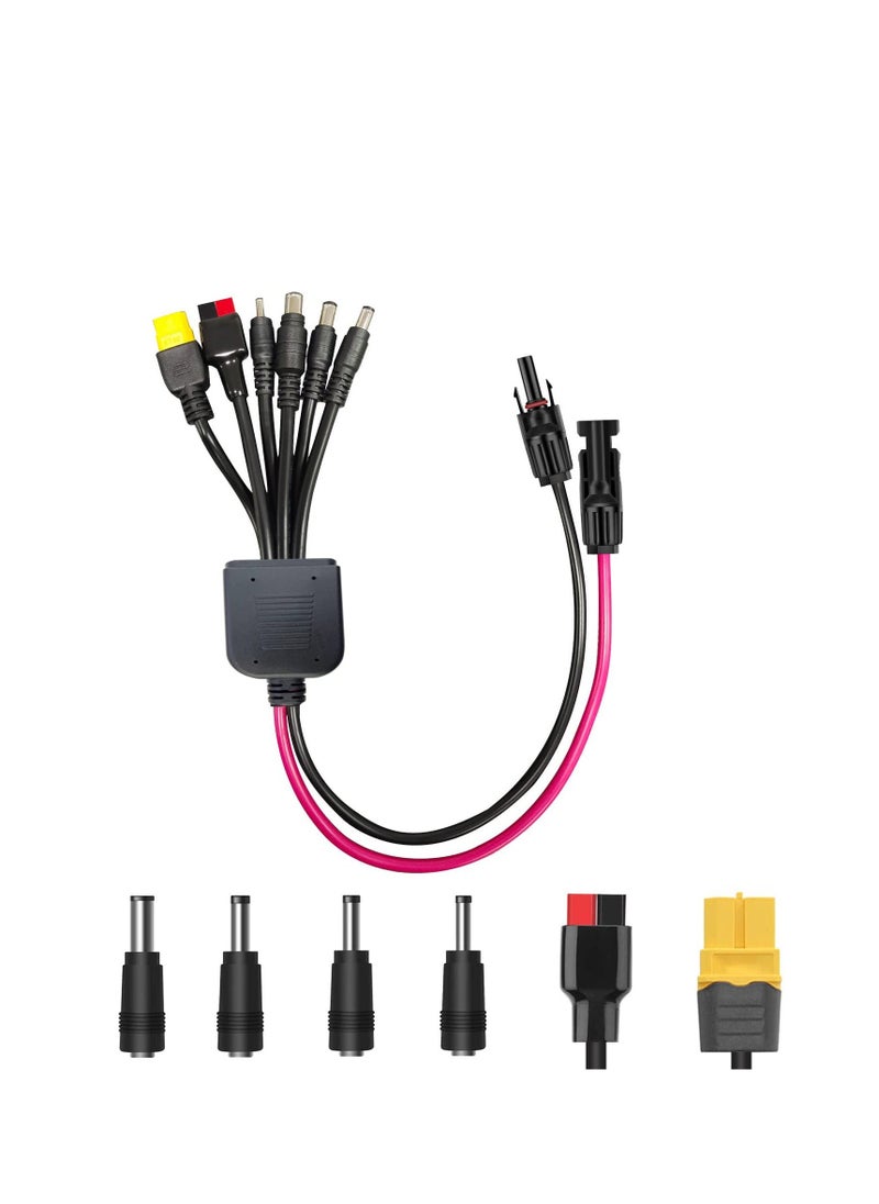 6-in-1 Solar Connector Kit, Solar Panel Adapter Kit  with Female and Male Connectors, Universal Solar Adapter Cable Compatable for Solar Panel & Solar Power Staion - Image 1