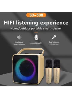 SDRD SD-508 Home KTV Outdoor Portable Bluetooth Speaker with Dual Wireless Microphones  - Image 2