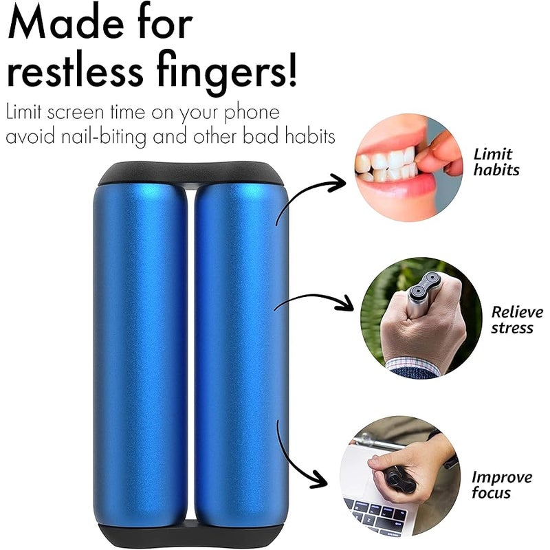 ONO Roller - Handheld Fidget Toy for Adults | Help Relieve Stress, Anxiety, Tension | Promotes Focus, Clarity | Compact, Portable Design (Full Size/Aluminum, Sapphire) - Image 5