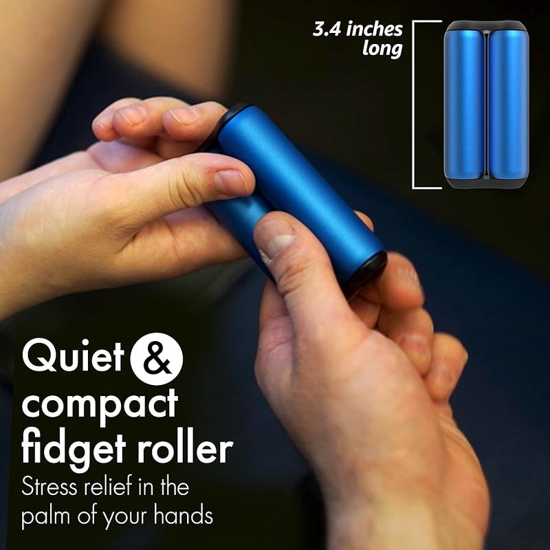 ONO Roller - Handheld Fidget Toy for Adults | Help Relieve Stress, Anxiety, Tension | Promotes Focus, Clarity | Compact, Portable Design (Full Size/Aluminum, Sapphire) - Image 2