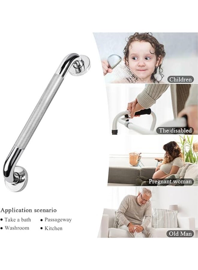2 PCS Bathroom Grab Bars Handle, 30cm Anti Slip Grab Bars, Chrome SUS 304 Stainless Steel Bathroom Shower Handles,Safety Hand Rail Support, Grab Bars for Senior Handicap Elderly Injury - Image 4