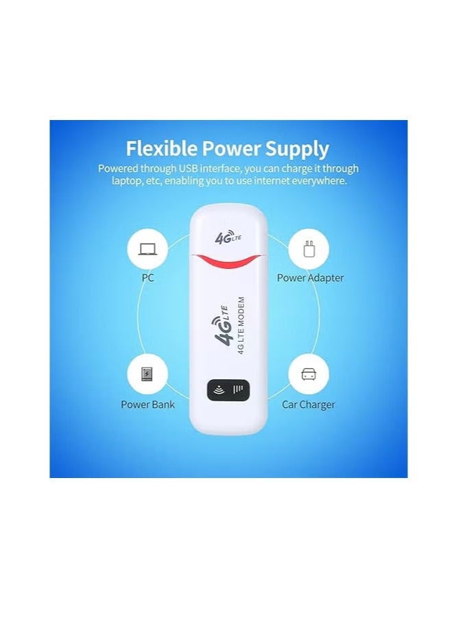 4G LTE USB Modem 4G Router Mobile WiFi Hotspot with SIM Card Slot 150Mbps DL 50Mbps UL Max 10 Devices Red - Image 3