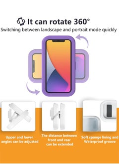 General Shower Phone Holder Waterproof Anti Fog- 480° Rotatable Retractable Adjustable iPhone Case Holder, Bathroom Wall Phone Mount Stand, for 4-7" Cellphones  - Image 4