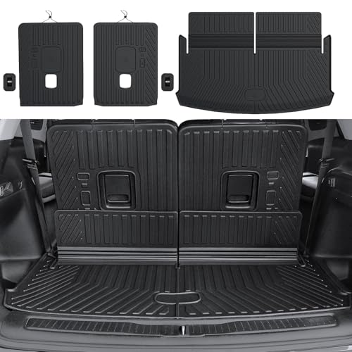 HOUCLEMIC Cargo Mat for 2021-2025 2026 Jeep Grand Cherokee L, All Weather TPE Rear Cargo Liner Trunk Mat with 3rd Row Seatback Cover for Jeep Grand Cherokee L Accessories - Image 1