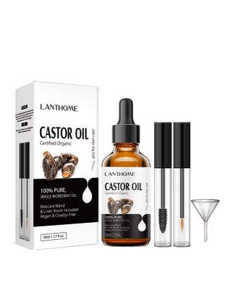 Castor Oil For Eyelashes and Eyebrows, Organic Jamaican Black Castor Oil Cold Pressed Hair Growth Oil, Skin Moisturizer Body Oil ith Eyelash Kit - pzsku/Z1C3946C3D356AFFB462DZ/45/1746216578/ee250462-3649-49cc-a3d0-50b1ec349488