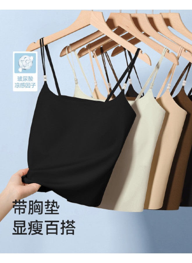 Top melon Women'S Seamless Backless Camisole With Built-In Bra Pads, No Underwire, Push-Up, Non-Padded, Wear Alone Or As Lining, For Spring And Summer - Image 1