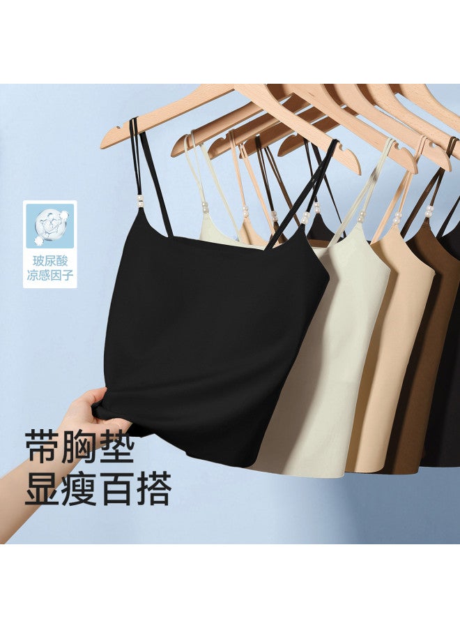 Top melon Women'S Seamless Backless Camisole With Built-In Bra Pads, No Underwire, Push-Up, Non-Padded, Wear Alone Or As Lining, For Spring And Summer - Image 2