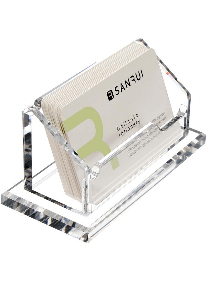 SANRUI Hezong Business Card Holder, Clear Acrylic Business Card Display Stand For Desk -1 Slot Horizontal Placement 1 Pack (1 Slot-H) - Image 1