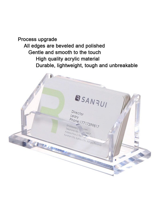 SANRUI Hezong Business Card Holder, Clear Acrylic Business Card Display Stand For Desk -1 Slot Horizontal Placement 1 Pack (1 Slot-H) - Image 5
