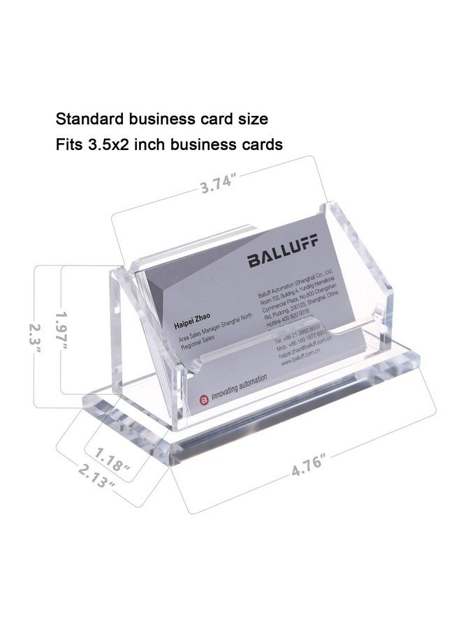 SANRUI Hezong Business Card Holder, Clear Acrylic Business Card Display Stand For Desk -1 Slot Horizontal Placement 1 Pack (1 Slot-H) - Image 3