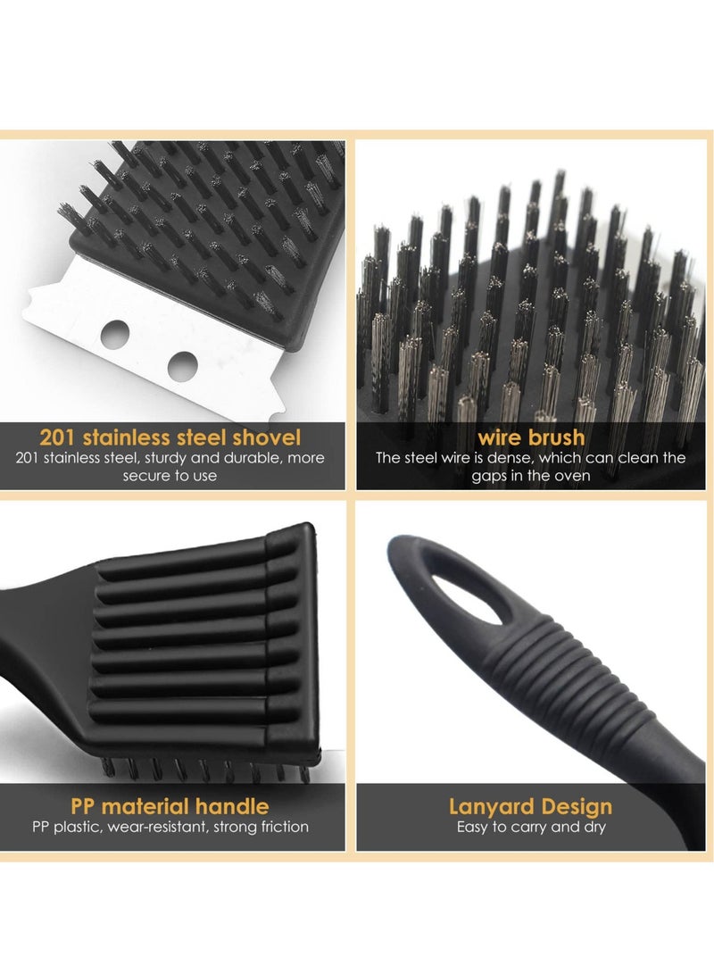 SYOSI Grill Cleaning Brush 2 Pack Triangle Metal Bristles Cleaner with Scraper and Long Handle Stainless Grill Grate Cleaner Perfect for All Grilling Tools  - Image 4