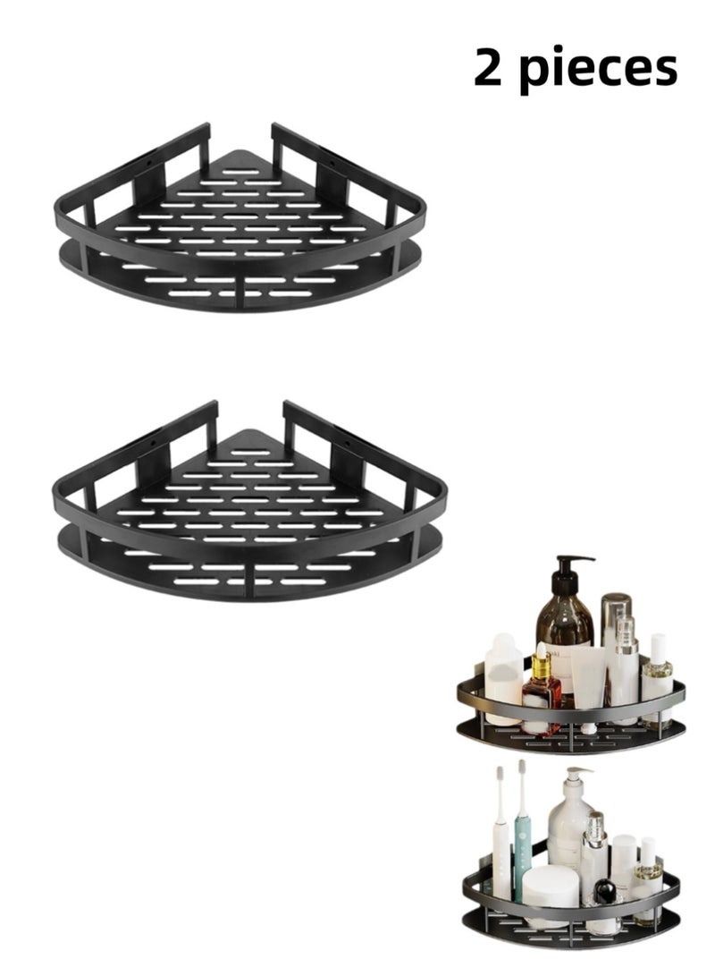 2-Piece No Drilling Stainless Steel Bathroom Shower Shelf Floating Shelves Corner shelf triangular - Image 4
