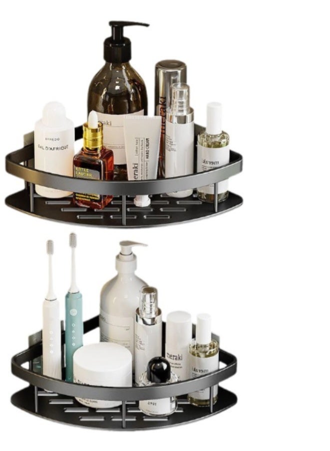 2-Piece No Drilling Stainless Steel Bathroom Shower Shelf Floating Shelves Corner shelf triangular - Image 3