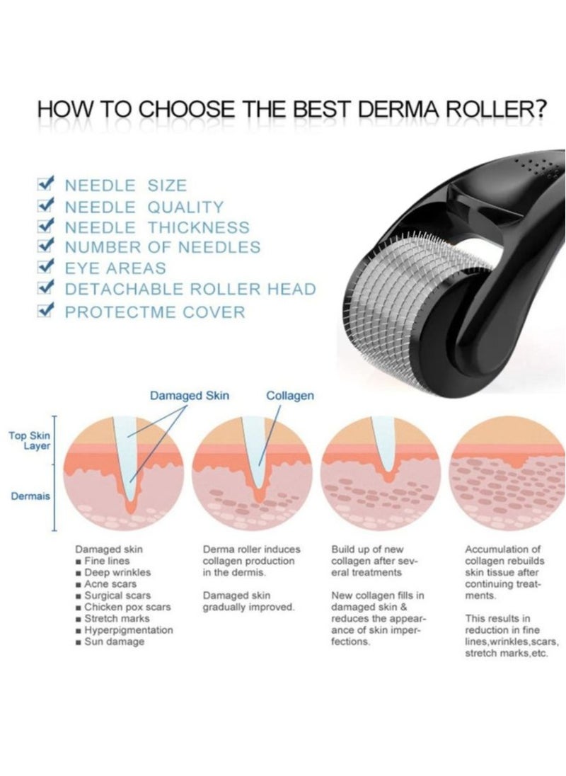 Prime by javaudan Derma Face Roller 1.5mm hair Growth Titanium 540 Needle skin Roller  - Image 5