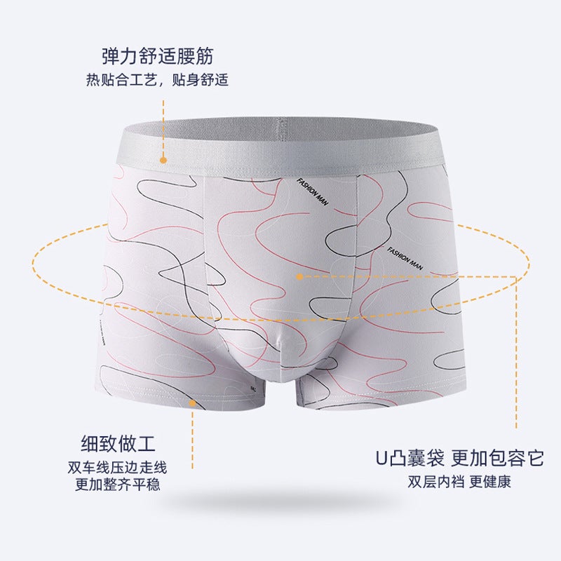 [New Explosions] Men'S Underwear Men'S Boxer Youth Mid-Waist Boxer Male Plus Size Shorts Shorts Head - Image 5