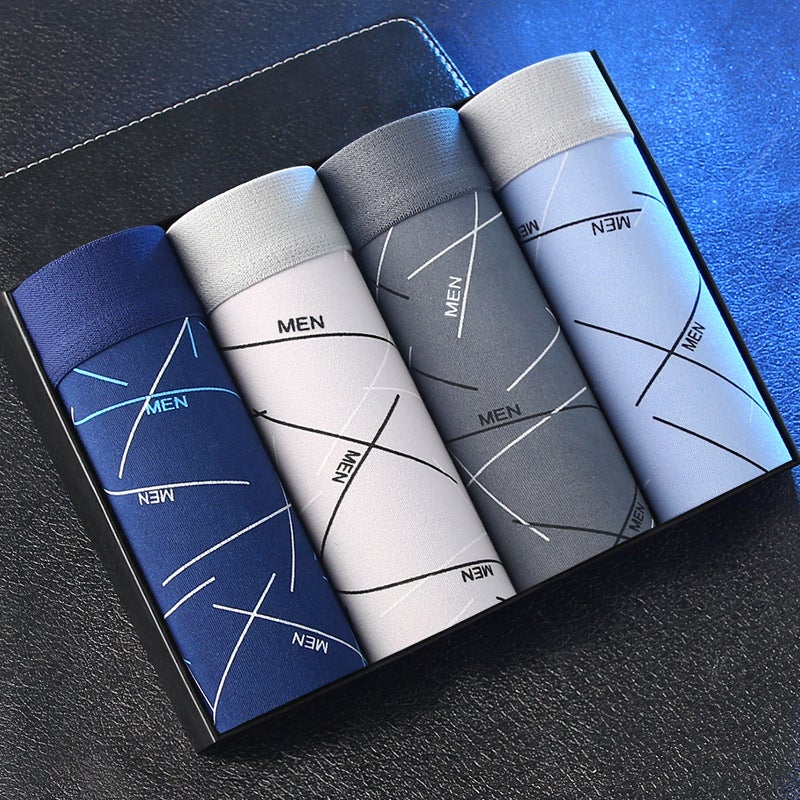 [New Explosions] Men'S Underwear Men'S Boxer Youth Mid-Waist Boxer Male Plus Size Shorts Shorts Head - Image 1