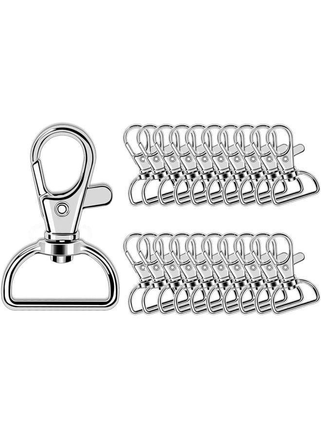 Swivel Clasps Clips[20 Pieces], Key Chain Hooks with D Ring, Keychain Hooks, for Bags, Lanyard Clips, Key Rings, Puppy Chains(Silver) - Image 1