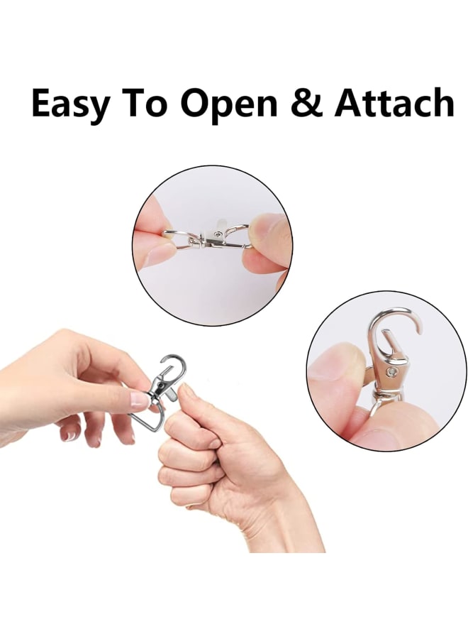 Swivel Clasps Clips[20 Pieces], Key Chain Hooks with D Ring, Keychain Hooks, for Bags, Lanyard Clips, Key Rings, Puppy Chains(Silver) - Image 4