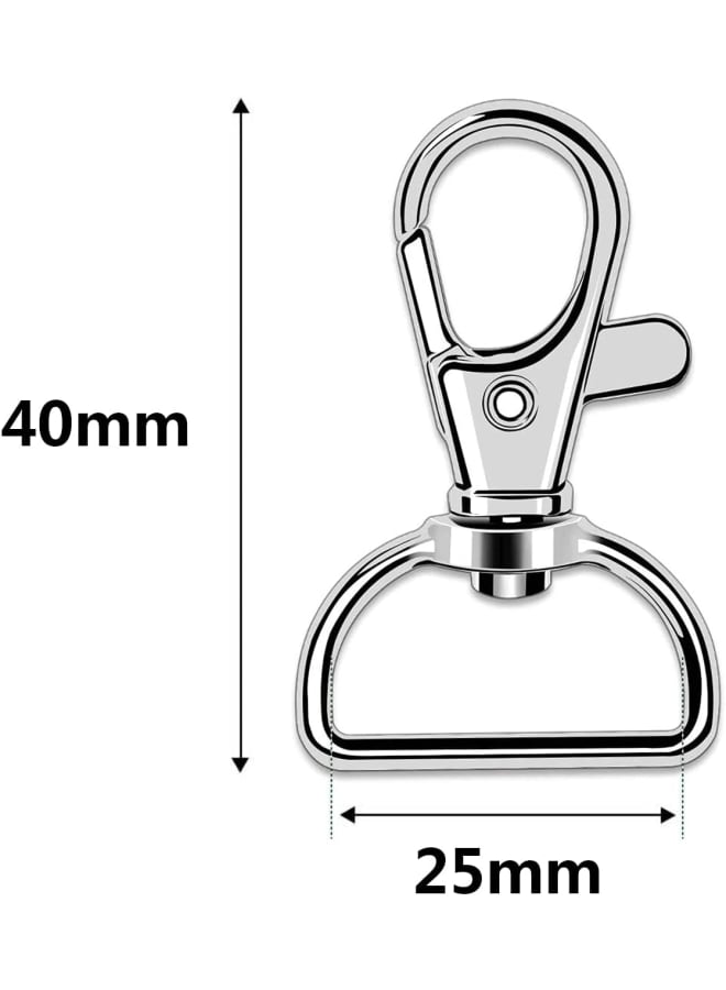 Swivel Clasps Clips[20 Pieces], Key Chain Hooks with D Ring, Keychain Hooks, for Bags, Lanyard Clips, Key Rings, Puppy Chains(Silver) - Image 2