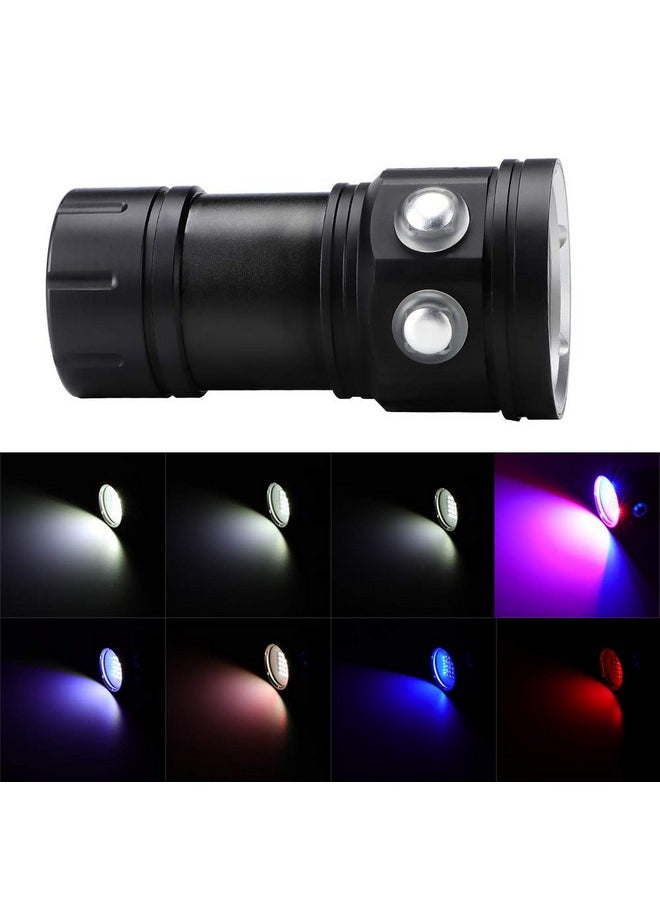 EECOO Diving Flashlight, 18000 Lumen Ipx8 Waterproof Diving Torch Scuba Dive Lights 500M 7Modes 120 Degree Wide Beam Angle Underwater Led Flashlight For Outdoor Under Water Sports  - Image 4
