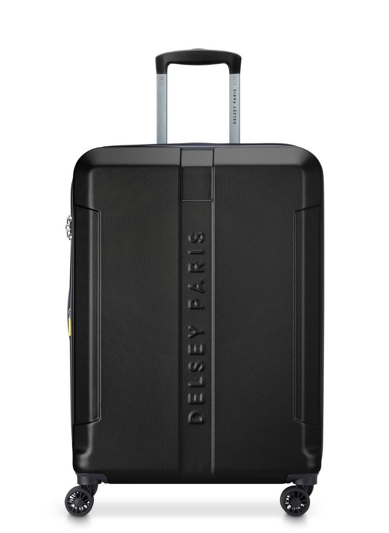 DELSEY Paris - Depart Hard 69cm Hardcase 4 Double Wheel Expandable Check-In Luggage Trolley Case Black - 00314582000 X9 - Image 1