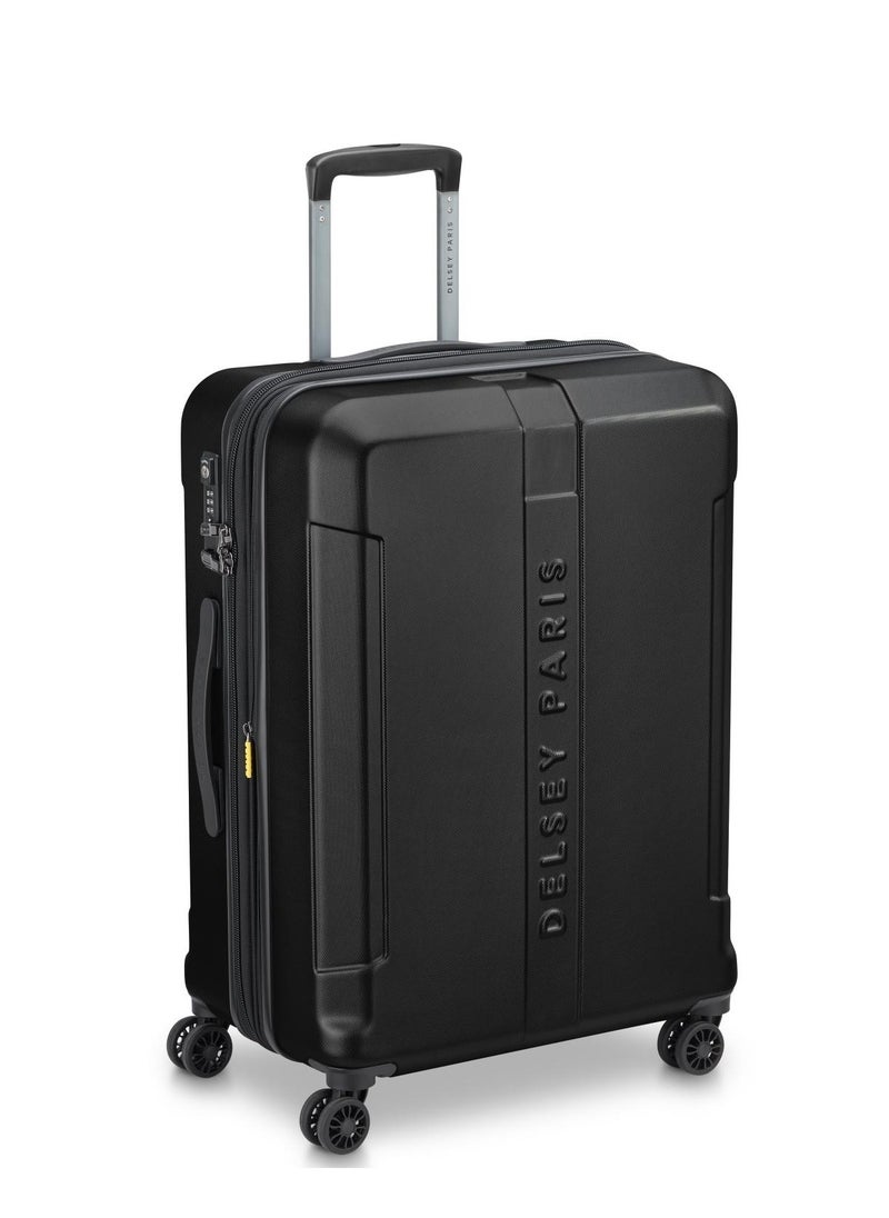 DELSEY Paris - Depart Hard 69cm Hardcase 4 Double Wheel Expandable Check-In Luggage Trolley Case Black - 00314582000 X9 - Image 1