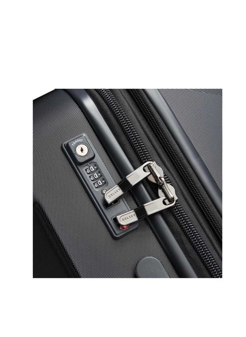 DELSEY Paris - Depart Hard 69cm Hardcase 4 Double Wheel Expandable Check-In Luggage Trolley Case Black - 00314582000 X9 - Image 1
