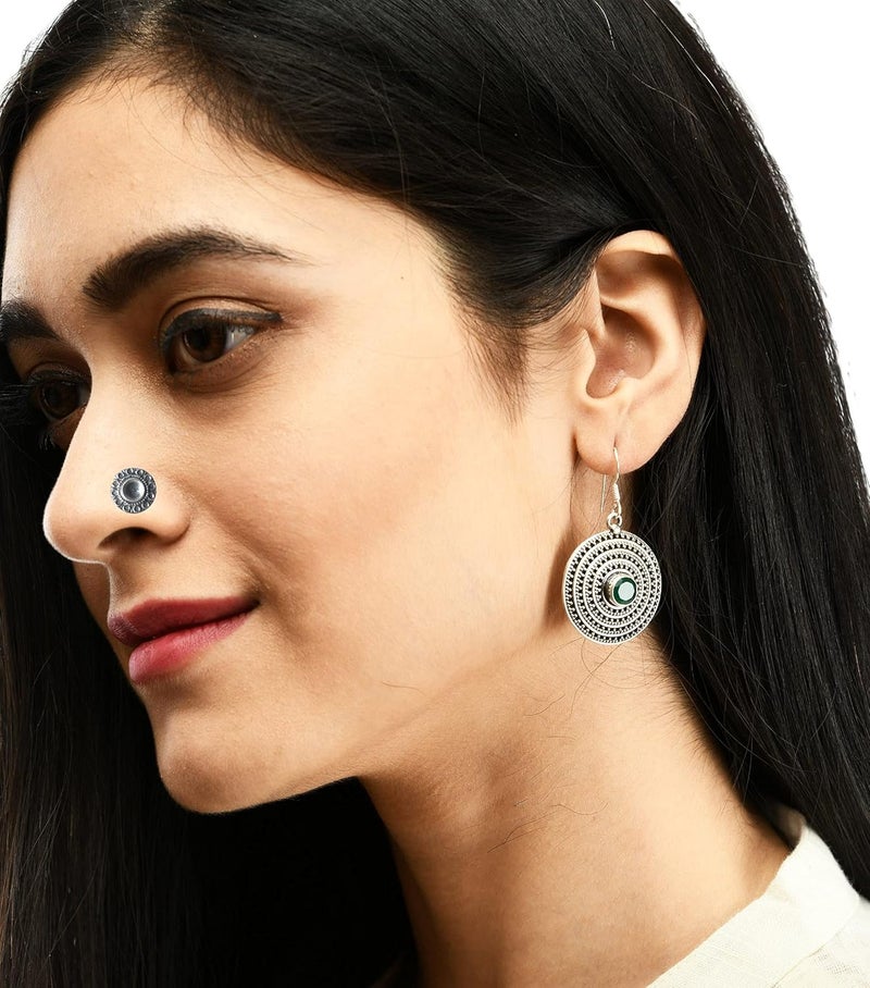 JSAJ Store Stone Nose Pin Wire Nose Pin in Pure 92.5 Sterling Silver - Image 5