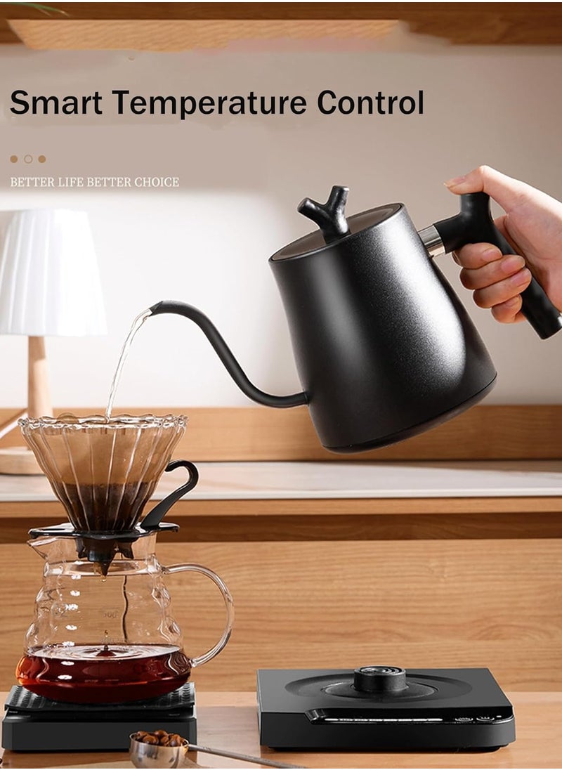 DOSCHER - 1L Gooseneck Electric Kettle 1000W, Pour Over Coffee Kettle with Constant Temperature, 304 Stainless Steel - Image 1